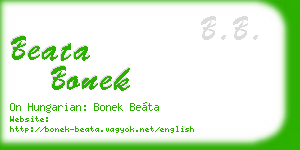 beata bonek business card